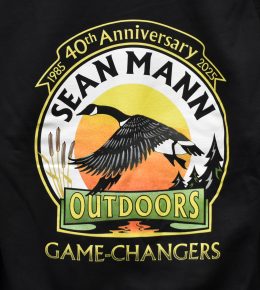 Sean Mann Outdoors Logo Full Color Hoodie "40th Anniversary"- Black