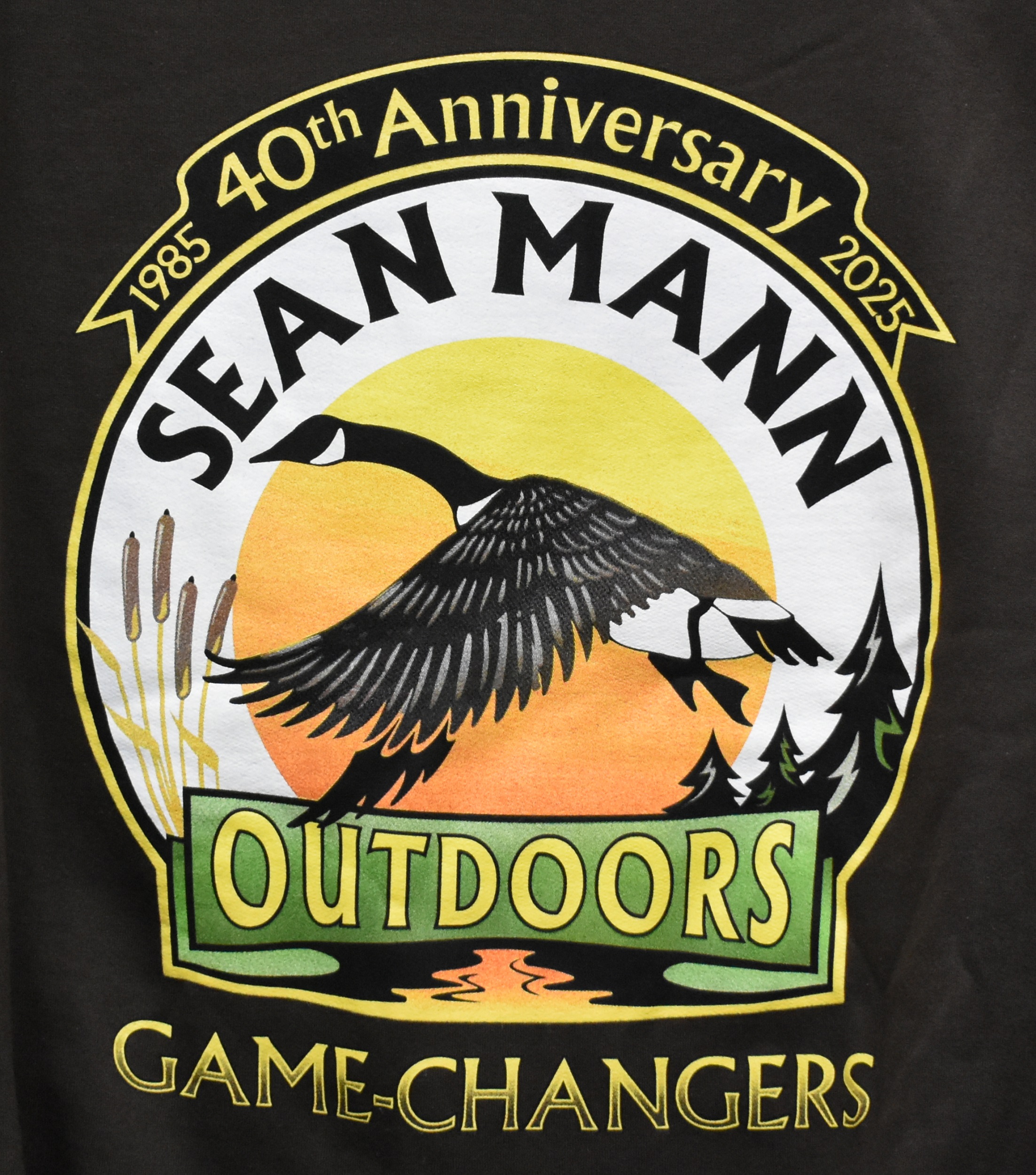 Sean Mann Outdoors Logo Full Color Hoodie "40th Anniversary"- Dark Chocolate Brown